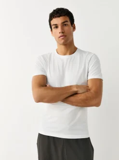 White Slim Fit 100% Cotton Layering T-Shirts 10 Pack