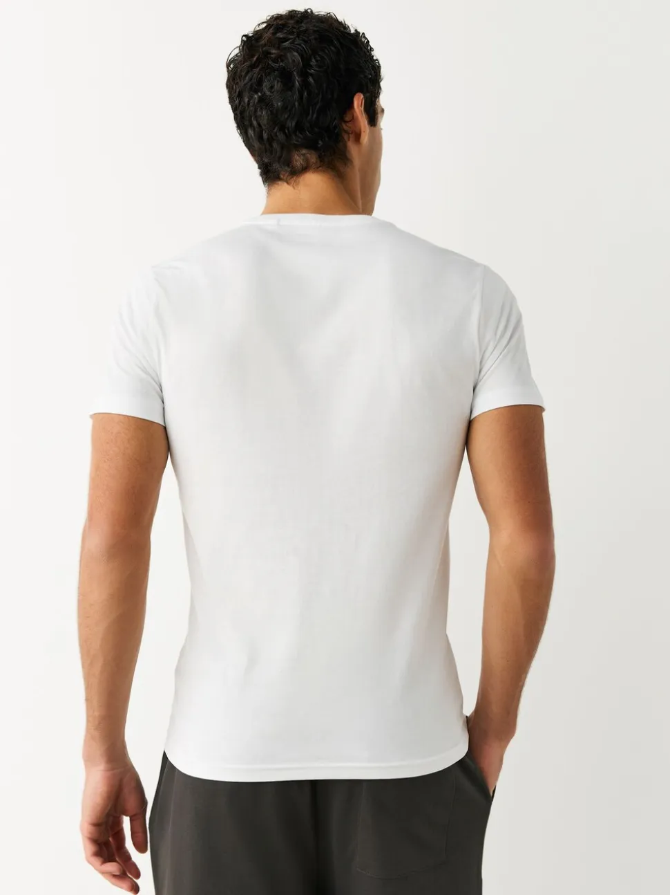 White Slim Fit 100% Cotton Layering T-Shirts 10 Pack
