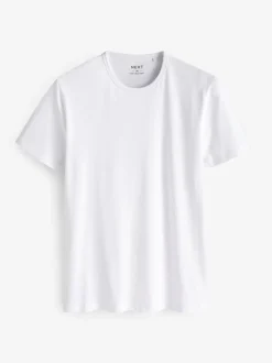 White Slim Fit 100% Cotton Layering T-Shirts 10 Pack