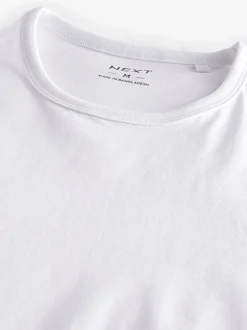 White Slim Fit 100% Cotton Layering T-Shirts 10 Pack