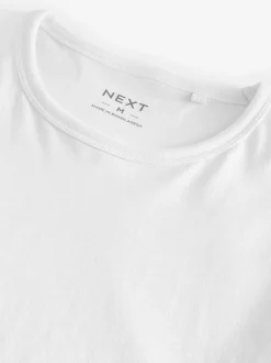 White Slim Fit 100% Cotton Layering T-Shirts 2 Pack