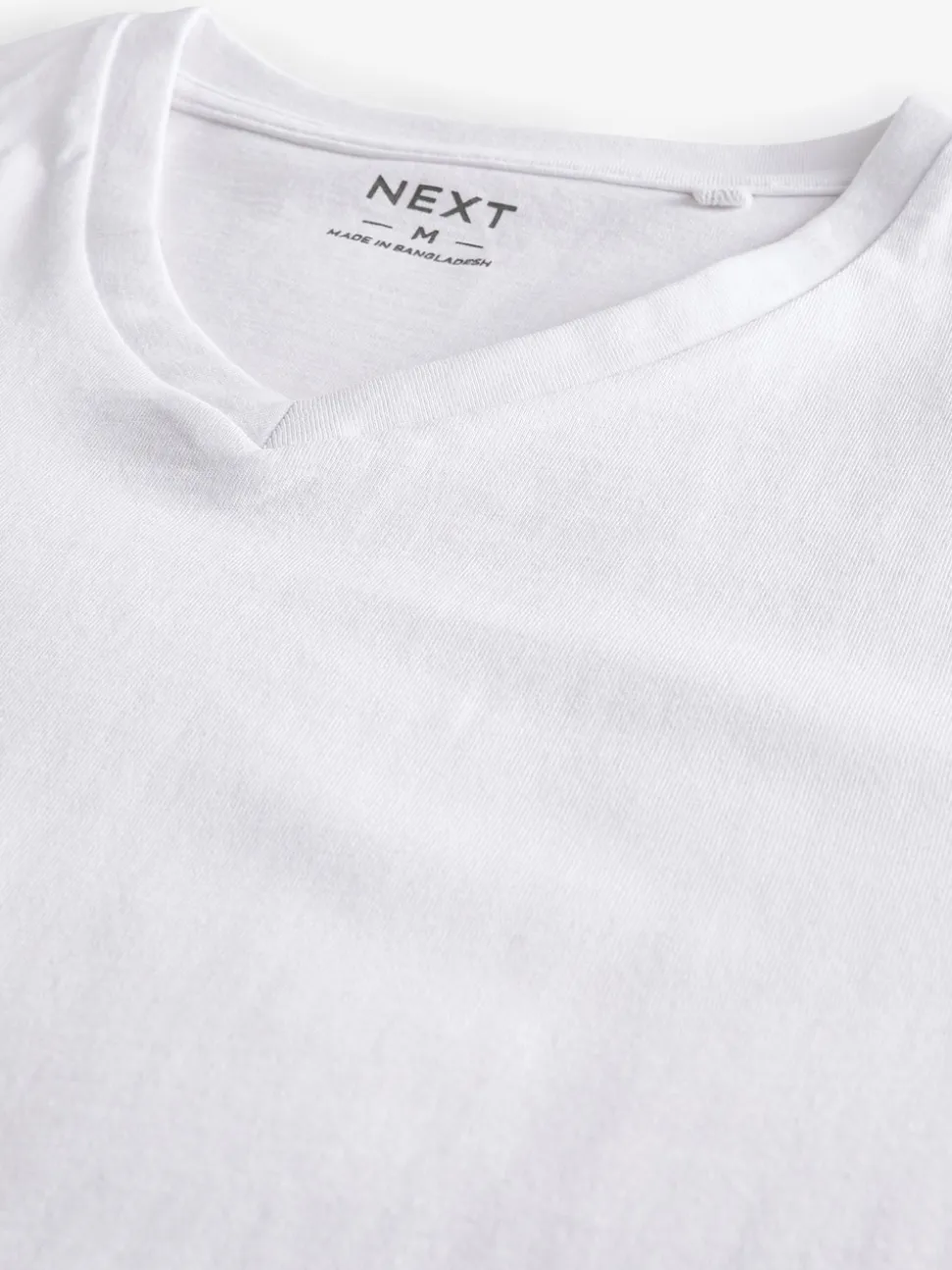 White Slim Fit 100% Cotton V-Neck Layering T-Shirts 10 Pack
