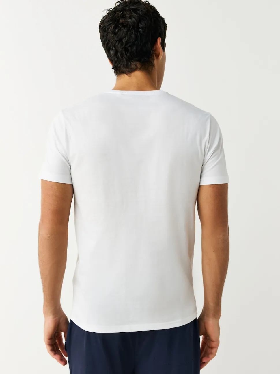 White Slim Fit 100% Cotton V-Neck Layering T-Shirts 2 Pack