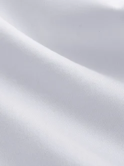 White Slim Fit 100% Pima Cotton Sateen Finish Long Sleeve Signature Shirt