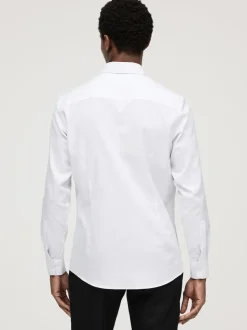 White Slim Fit Button Down Easy Iron Oxford Shirt