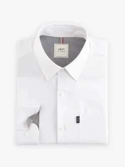 White Slim Fit Button Down Easy Iron Oxford Shirt
