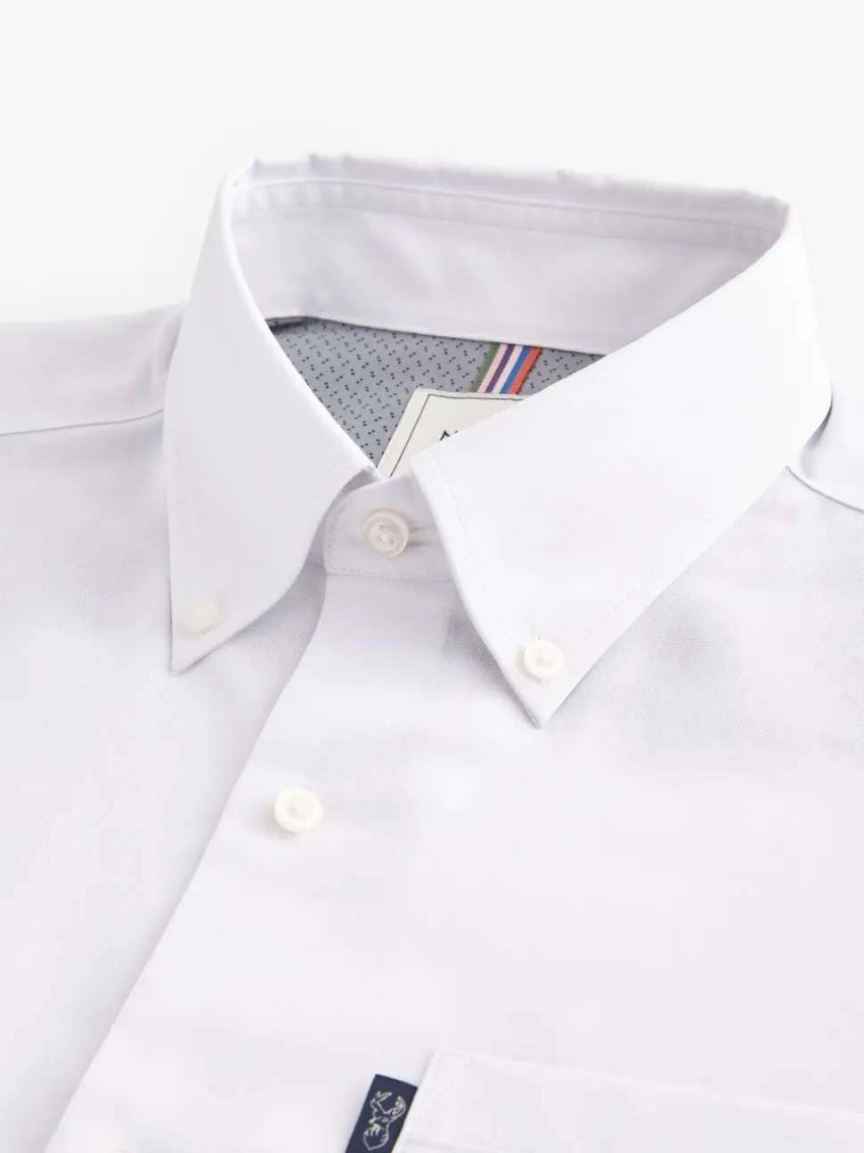 White Slim Fit Button Down Easy Iron Oxford Shirt