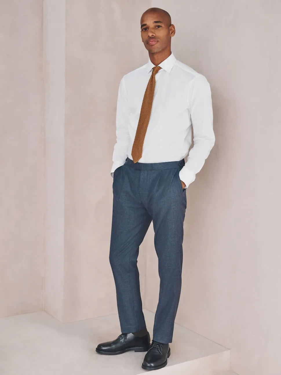 White Slim Fit Cotton Stretch Long Sleeve Formal Shirt