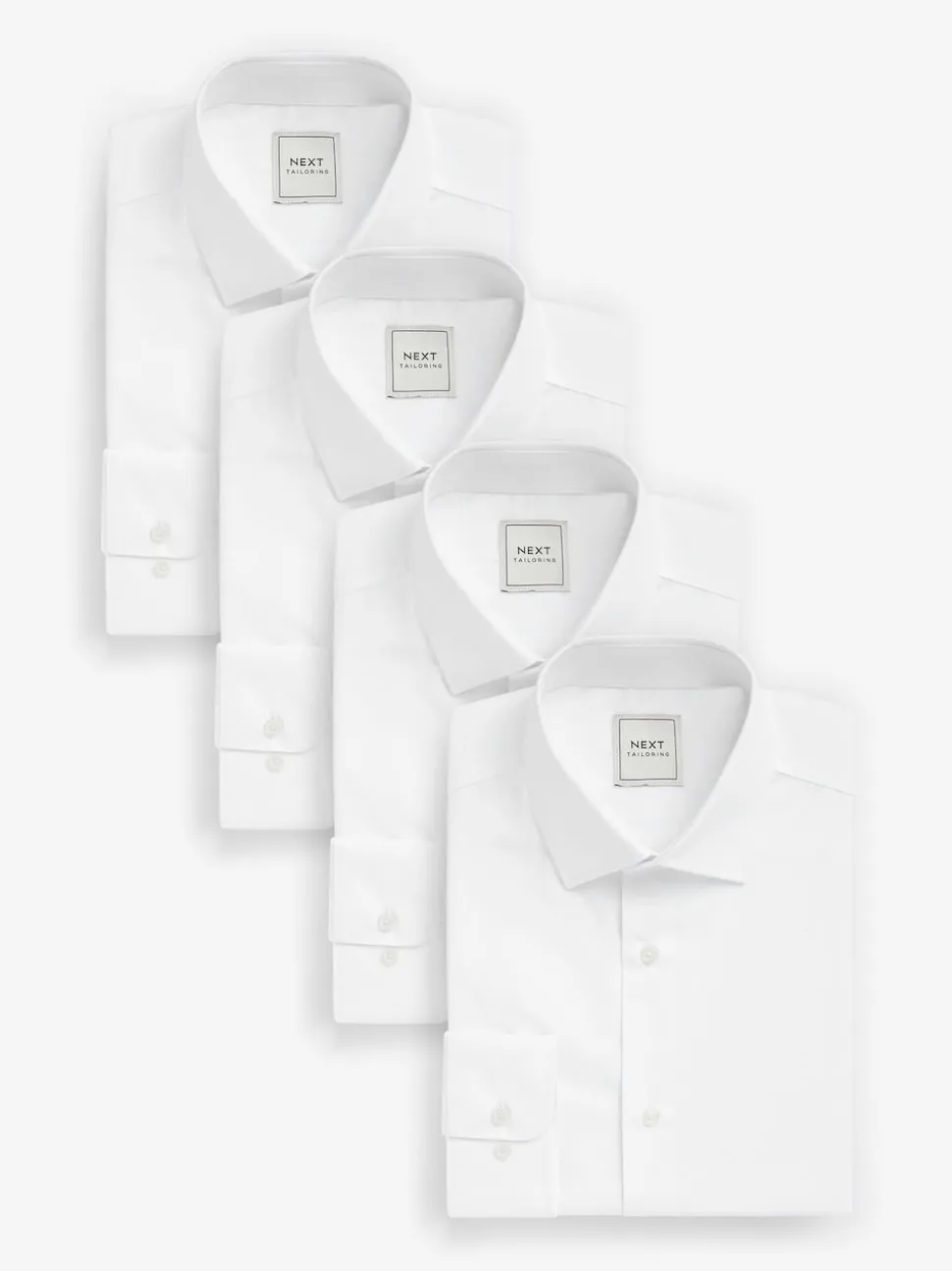 White Slim Fit Easy Care Single Cuff Smart Shirts 4 Pack