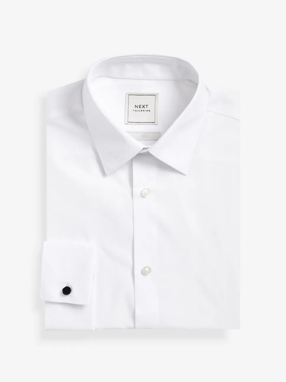 White Slim Fit Easy Care Double Cuff Smart Shirt