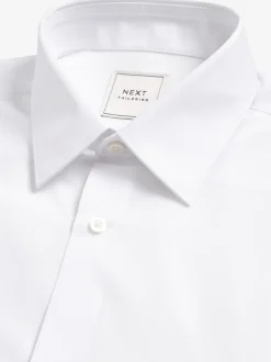White Slim Fit Easy Care Double Cuff Smart Shirt