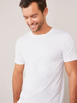 White Slim Fit Essential Crew Neck Cotton T-Shirt