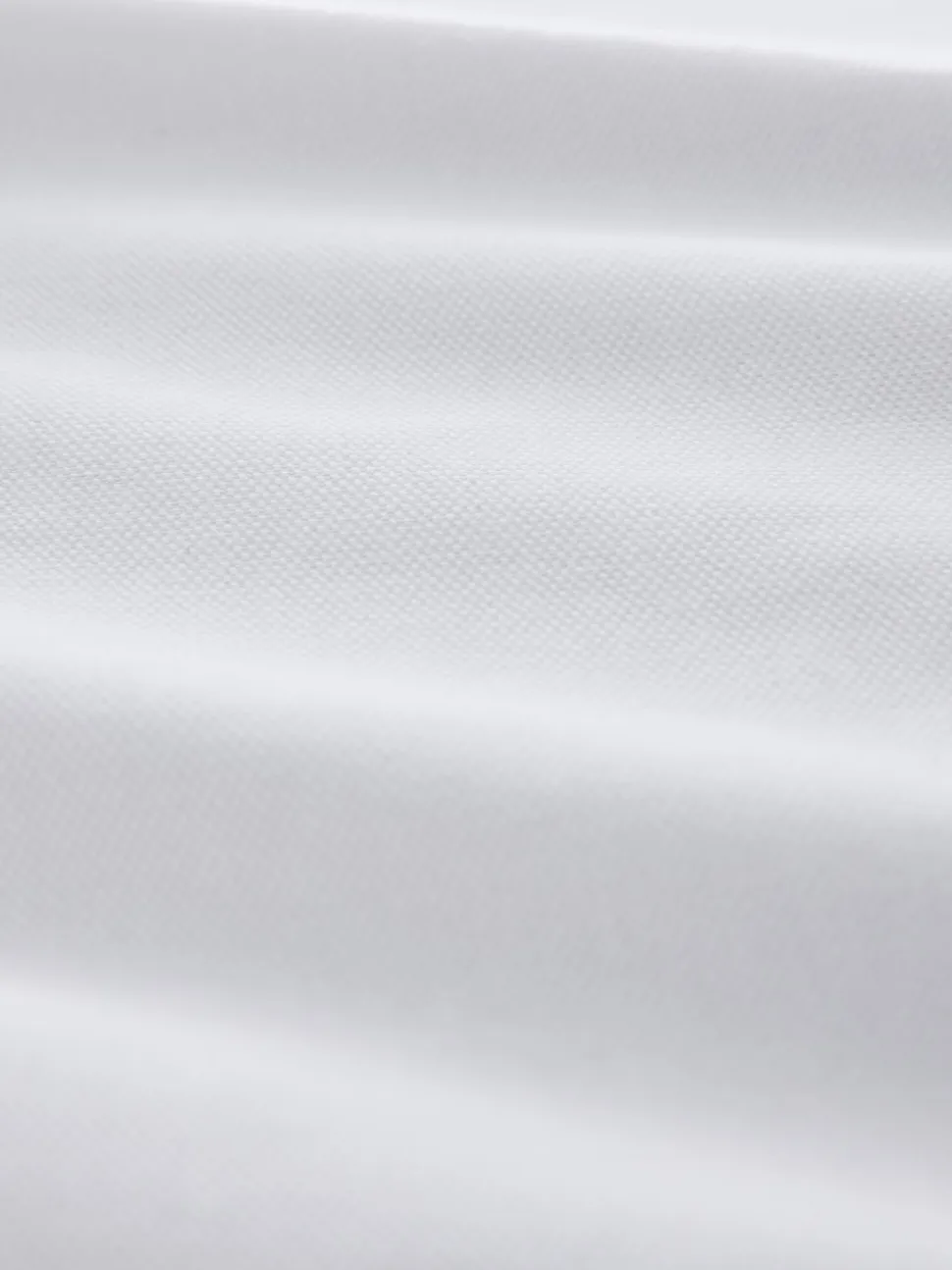 White Slim Fit Long Sleeve Pique Polo Shirt