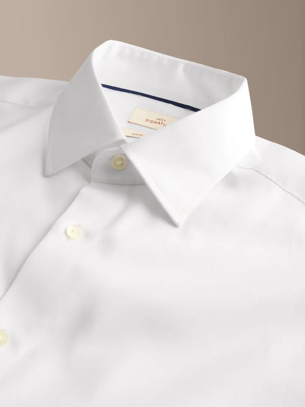 White Slim Fit Sateen Cotton Signature Shirt
