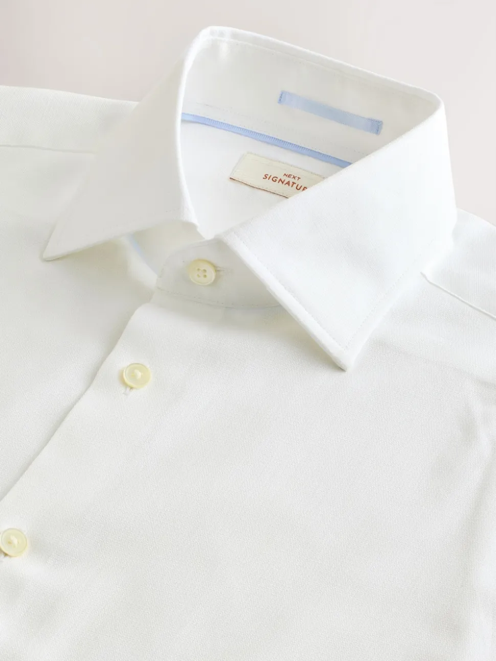 White Slim Fit Signature Premium 100% Cotton Textured Smart Shirt