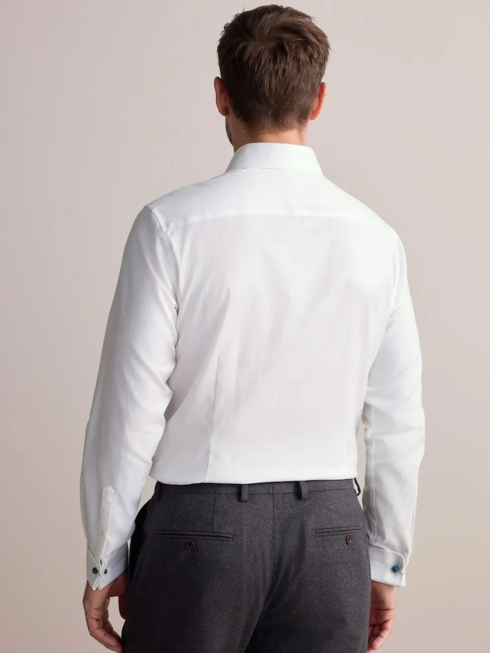 White Slim Fit Signature Premium 100% Cotton Textured Smart Shirt