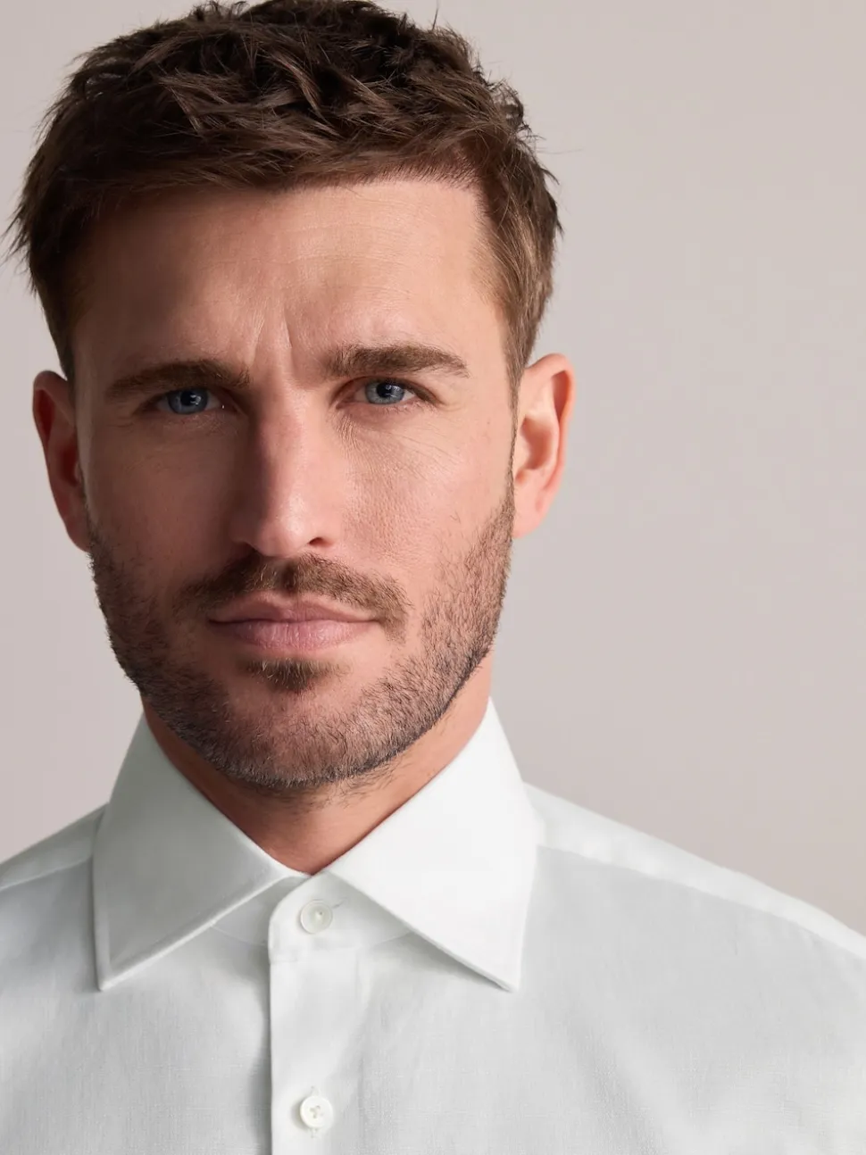 White Slim Fit Signature Premium 100% Cotton Textured Smart Shirt