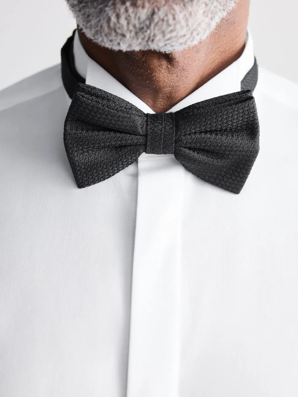 White Slim Fit Signature Egyptian Cotton Shirt and Silk Bow Tie Set
