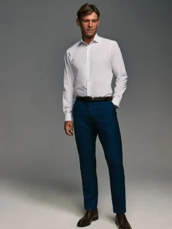 White Slim Fit Single Cuff Easy Care Smart Shirts 3 Pack