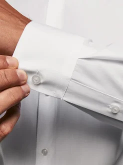White Slim Fit Single Cuff Easy Care Smart Shirts 3 Pack
