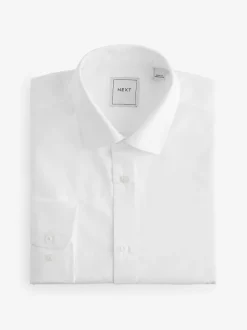 White Slim Fit Single Cuff Easy Care Smart Shirts 3 Pack