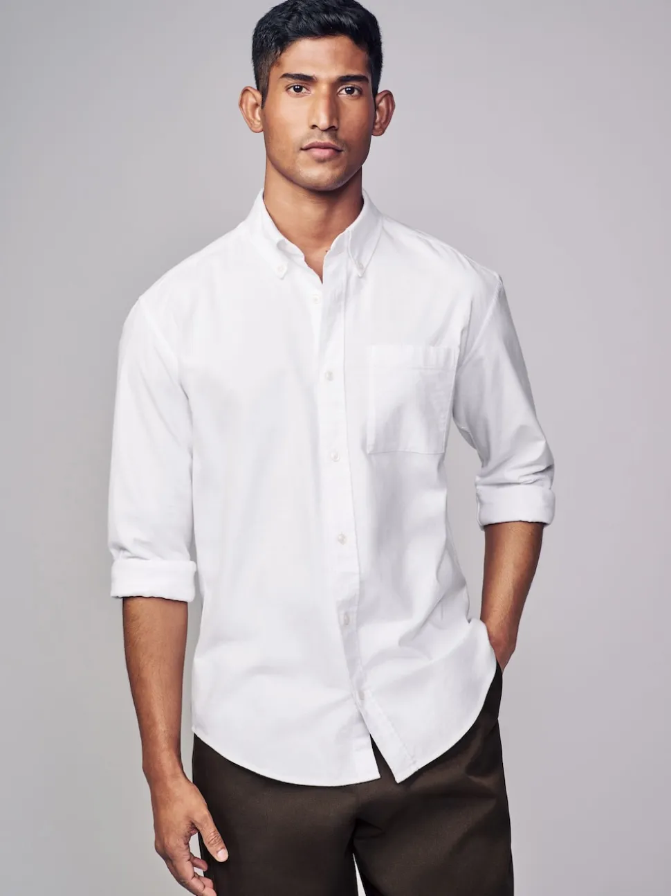White Soft Touch Oxford Long Sleeve Shirt