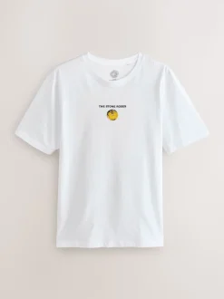 White Stone Roses Regular Fit Band Graphic Print T-Shirt