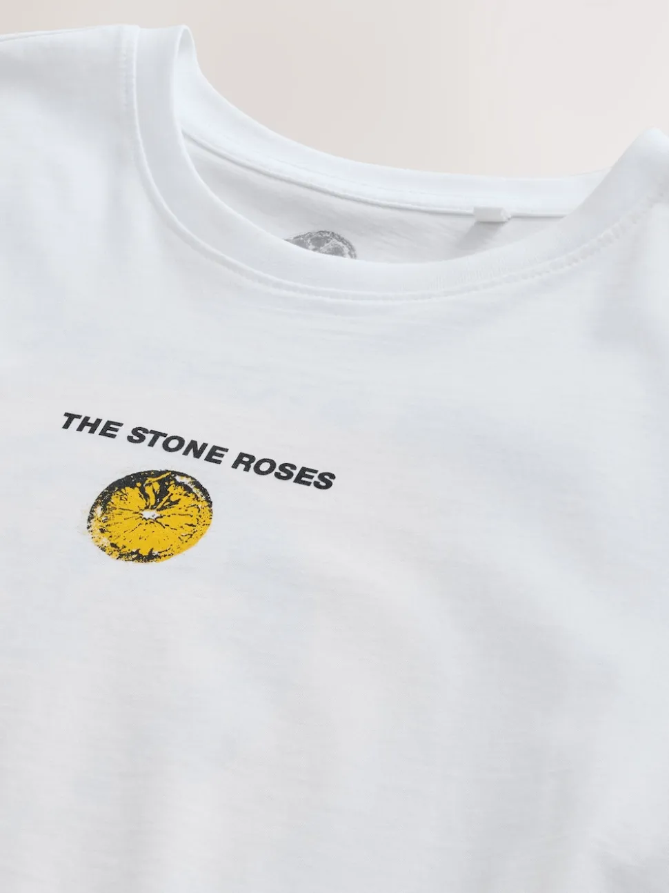 White Stone Roses Regular Fit Band Graphic Print T-Shirt