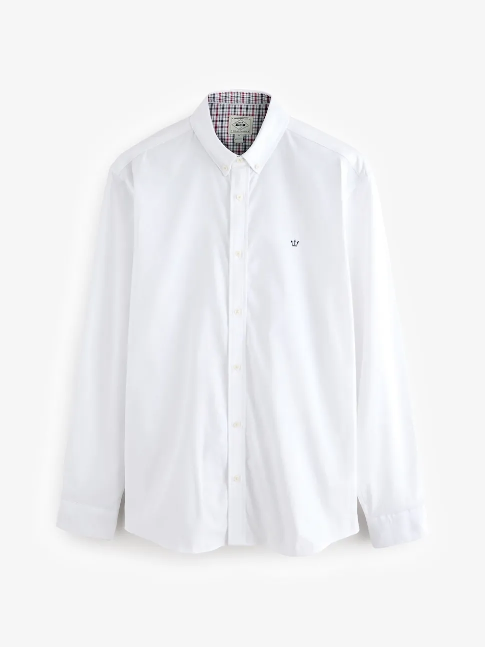 White Stretch Oxford Long Sleeve Shirt