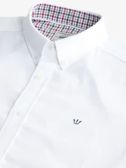 White Stretch Oxford Long Sleeve Shirt
