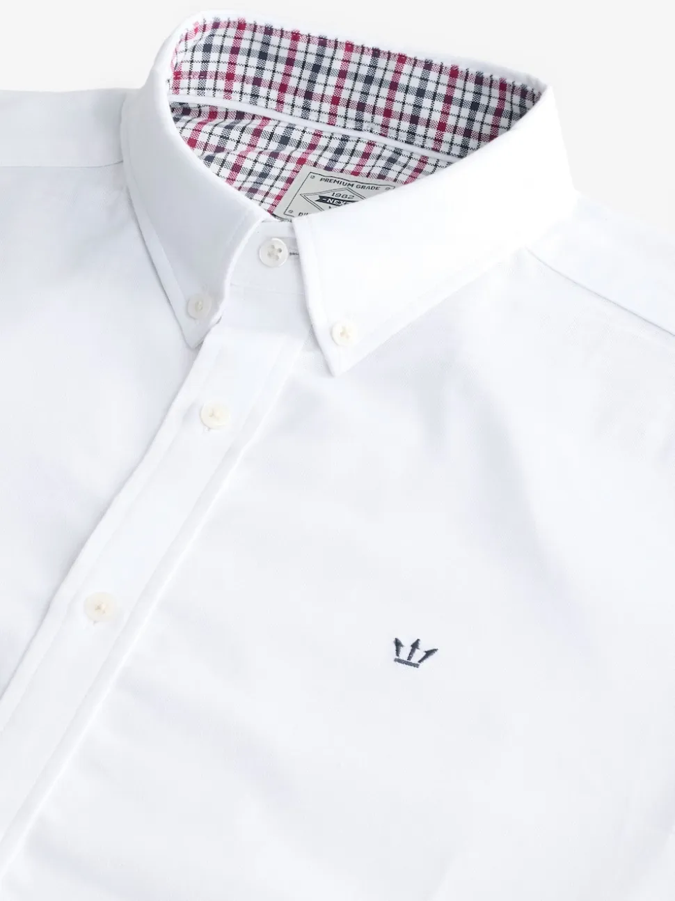 White Stretch Oxford Long Sleeve Shirt