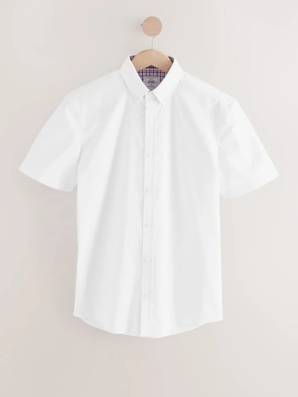 White Stretch Oxford Short Sleeve Shirt