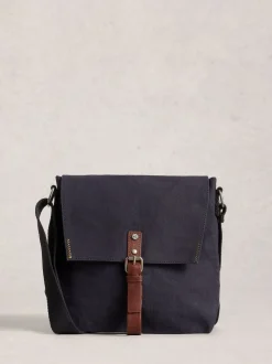 White Stuff Black Chrome Charlie Canvas Cross-Body Bag