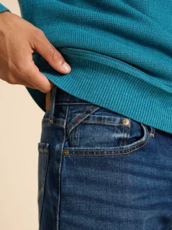 White Stuff Blue Camo Eastwood Straight Jeans