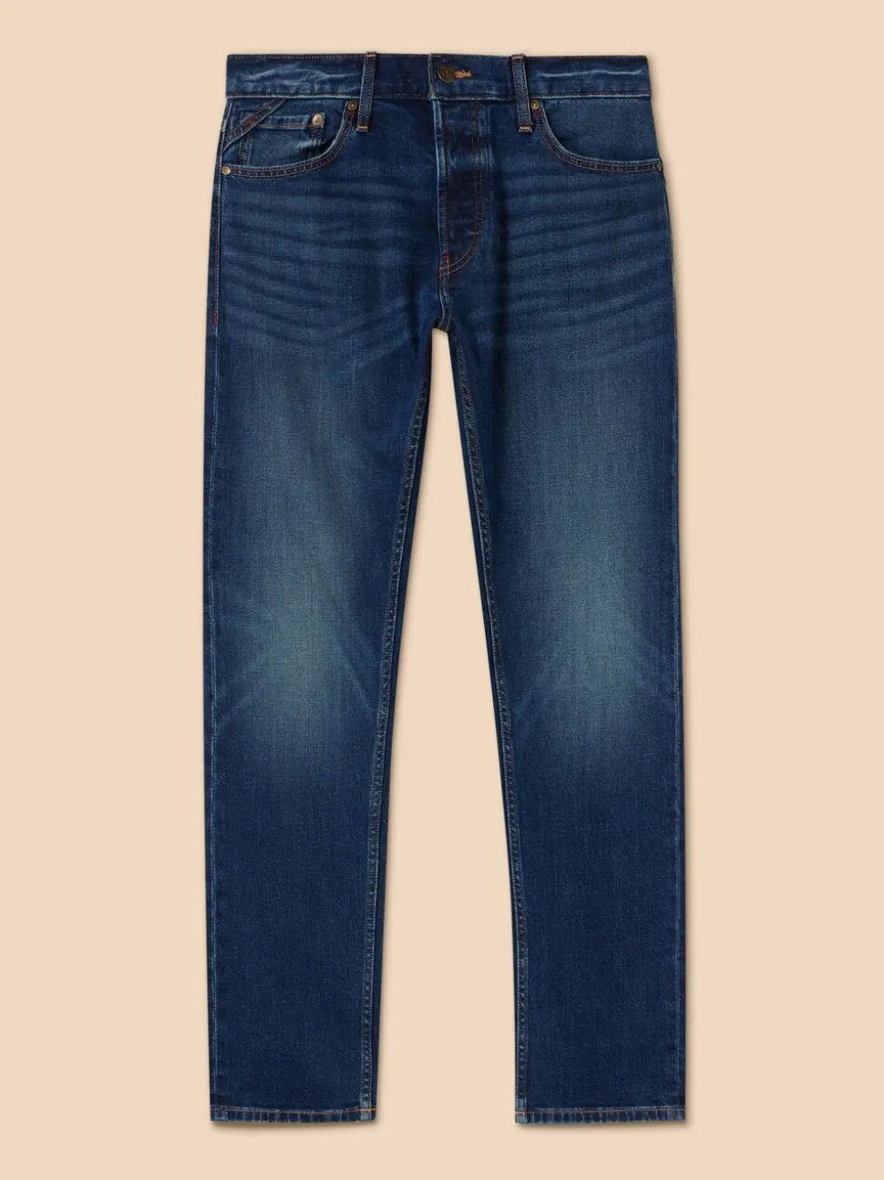 White Stuff Blue Camo Eastwood Straight Jeans
