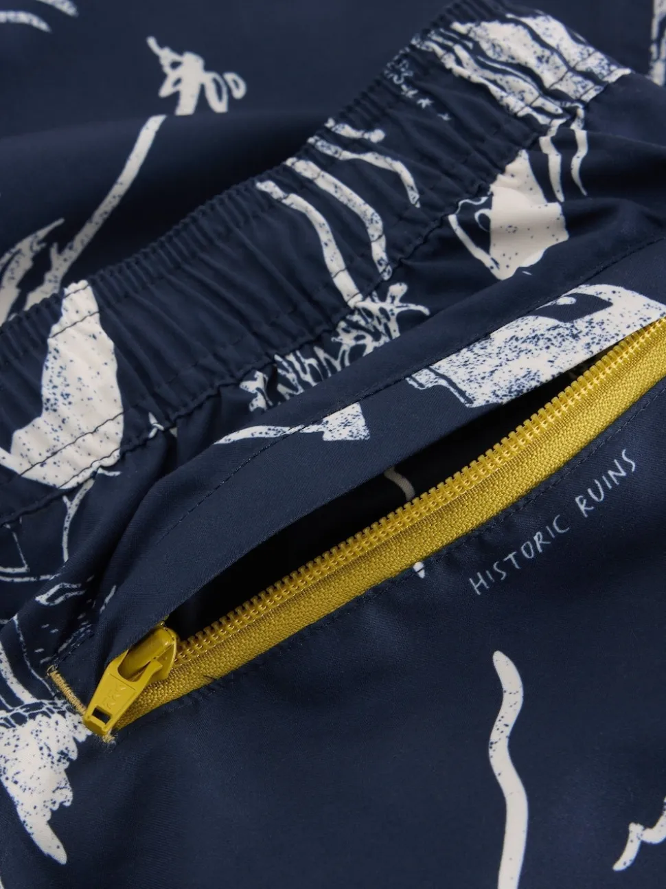White Stuff Blue Map Print Volley Swim Shorts