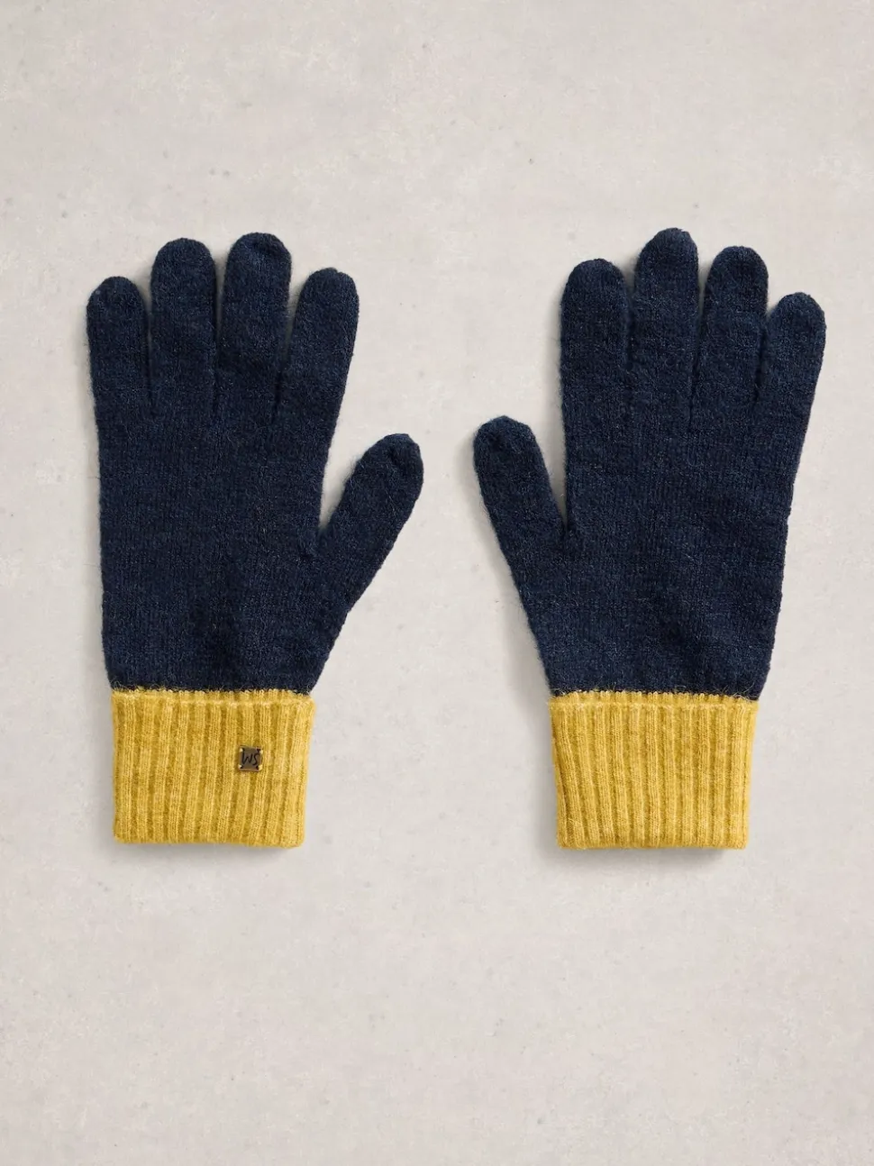 White Stuff Blue Sammy Knitted Gloves