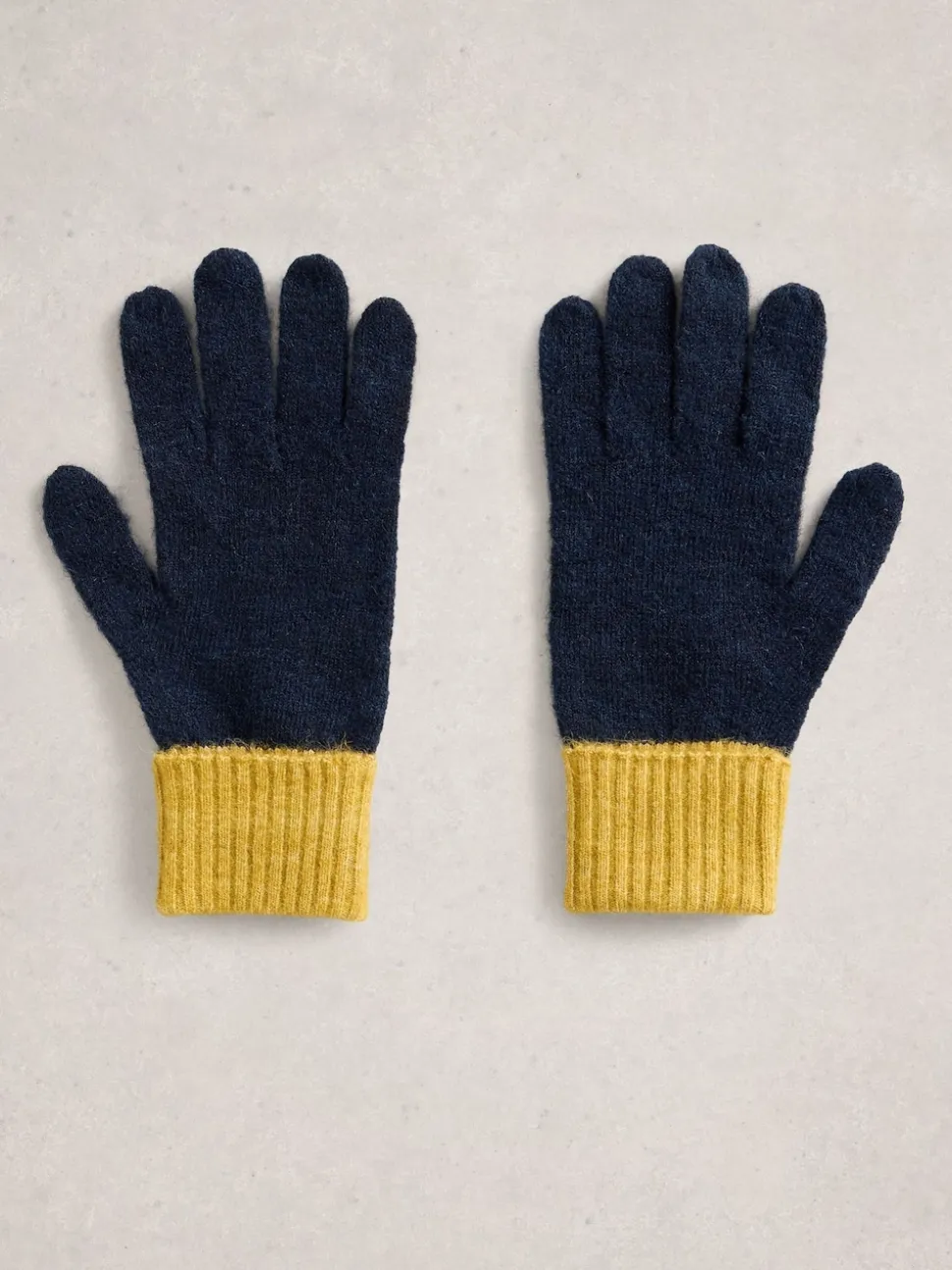White Stuff Blue Sammy Knitted Gloves