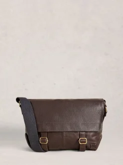 White Stuff Brown Connor Leather Messenger Bag