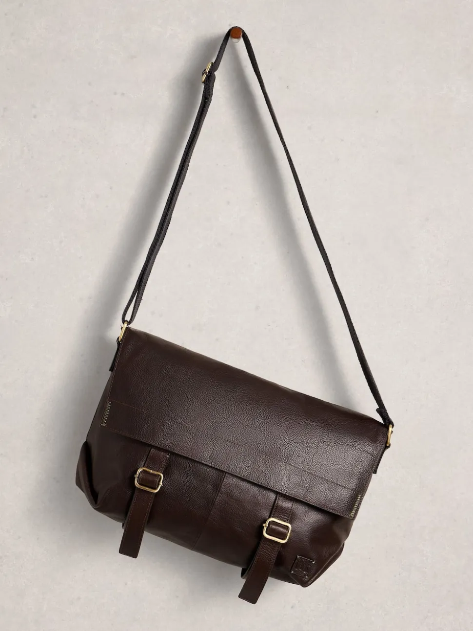 White Stuff Brown Connor Leather Messenger Bag