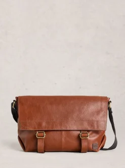 White Stuff Brown Teddy Leather Messenger Bag