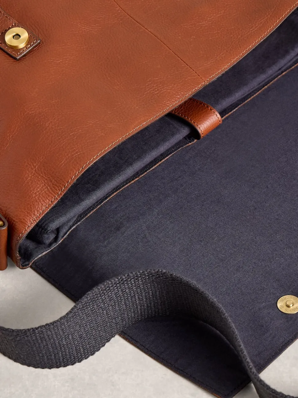 White Stuff Brown Teddy Leather Messenger Bag