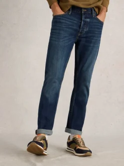 White Stuff Dark Blue Eastwood Zip Fly Straight Jeans