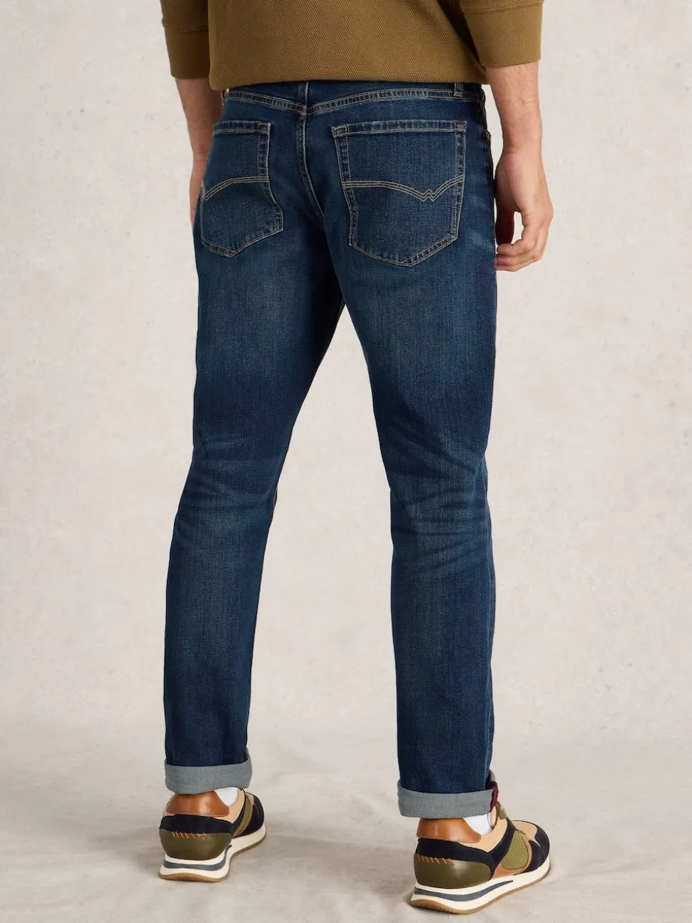White Stuff Dark Blue Eastwood Zip Fly Straight Jeans