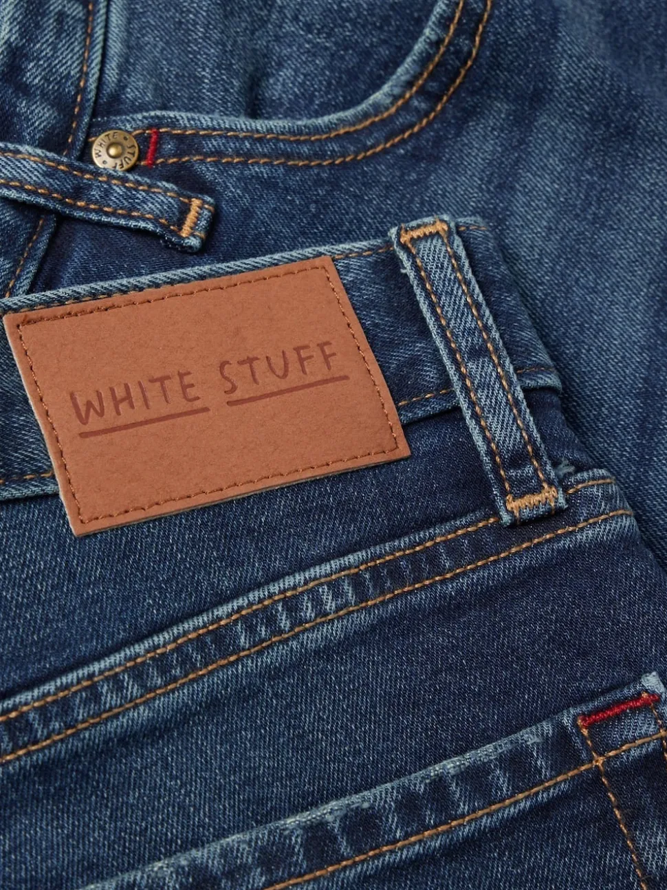 White Stuff Dark Blue Eastwood Zip Fly Straight Jeans