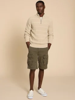 White Stuff Green 100% Cotton Halsall Cargo Shorts