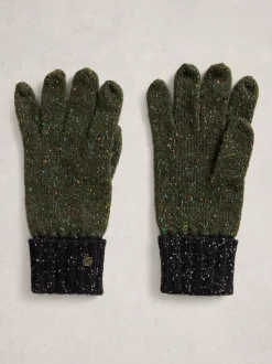 White Stuff Green Sammy Knitted Gloves