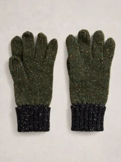 White Stuff Green Sammy Knitted Gloves