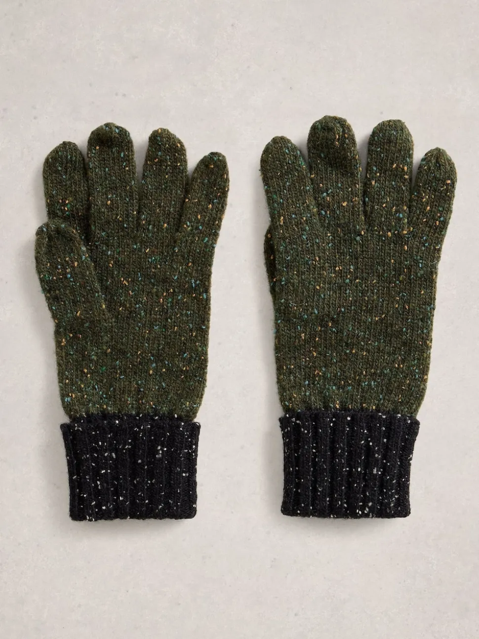 White Stuff Green Sammy Knitted Gloves