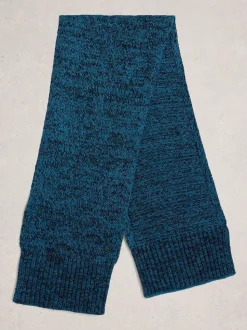 White Stuff Green Twist Knit Scarf